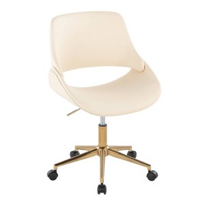 LumiSource Fabrico Office Chair Gold/Cream PU - 1 of 4