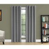 Monarch Specialties Curtain Panel 2Pcs Set 100 Blackout Grommet Living Room Bedroom Kitchen Thermal Insulation Polyester Grey Contemporary Modern - 2 of 4