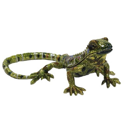 Hinged Trinket Box 2.0" Lizard Green Reptile  -  Decorative Figurines