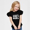 The Juniper Shop Daddy's Girl Wavy Toddler Flutter Sleeve Tee - 2 of 2