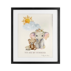 Stupell Industries My Sunshine Elephant & Teddy Framed Print Under Glass - 1 of 4