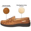 Alpine Swiss Sabine Womens Moccasin Slippers Genuine Suede House Shoe Memory Foam Insole Plush Faux Shearling Fur Indoor Outdoor Anti-Slip Rubber Sole - 3 of 4