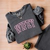 Simply Sage Market Embroidered Wifey Arched Varsity Lightweight Garment Dyed Sweatshirt - 3 of 4
