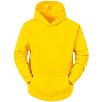 Lars Amadeus Men's Plush Lined Pullover Hoodie Solid Long Sleeves Hooded  Sweatshirts With Pocket Yellow X-large : Target