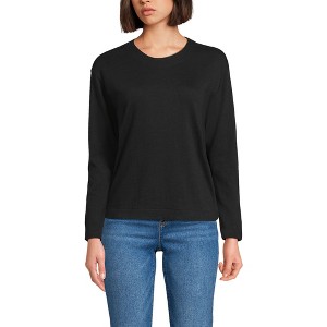 Lands' End Women's Long Sleeve Mariner Jersey Crewneck Tee - 1 of 4