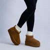 CUSHIONAIRE Hippy Women’s Platform Ankle Boots – Genuine Suede, Faux Fur Lining, Cozy Winter Slip-On Design, Comfortable Footwear - 2 of 4