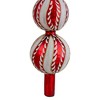 Northlight 14.75" Red and White Glass Finial Christmas Tree Topper - 2 of 3