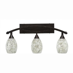 Toltec Lighting Bow 3 - Light Vanity in  Bronze with 5" Natural Fusion Shade - 1 of 1
