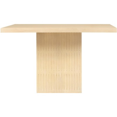 HomeRoots 48" Natural Solid Wood Pedestal Base Square Dining Table