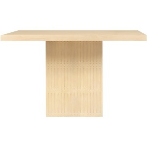 HomeRoots 48" Natural Solid Wood Pedestal Base Square Dining Table - 1 of 4