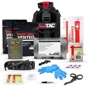 Premium Tactical Trauma IFAK Kit with Celox Hemostatic Granules, SOF Tourniquet and Pressure Bandage in Molle Pouch, Bleeding Control Kit - 1 of 4