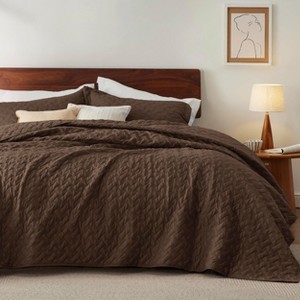 Lightweight Spring Quilt Set Full/Queen Size White Bedding Set for All Seasons - Bedsure - 1 of 4