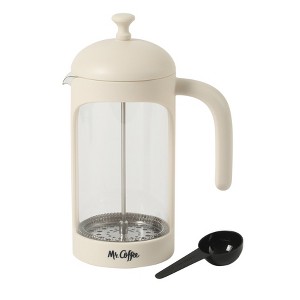 Mr. Coffee Retro Brew French Press Coffee Maker, 31 oz. Borosilicate Glass & Colorful Frame and Plunger, Includes Coffee Scoop - 1 of 4