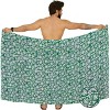 HAPPY BAY Men's Vacation Batik Beachwear Lava Lava Sarongs Swimwear Cover Up Summer Long Holidays Wrap Dashiki Pareo for Men One Size Floral, Green - 4 of 4