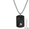 Steeltime 24" Black IP stainless steel Our Father prayer dog tag pendant - 3 of 4