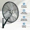 Hurricane 20 Inch Pro Commercial Grade Corded Electric Classic Oscillating Wall Mount Fan with 3 Speed Settings for Air Circulation, Black (2 Pack) - 4 of 4