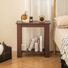 Tangkula Wood End Table 2-tier Rectangular Side Table Home Accent Table w/ Storage Shelf Small Night Stands Sofa Side Coffee Table Mahogany/White - 2 of 4