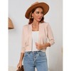 Women s 3/4 Sleeve Cropped Cardigan Sweaters Open Front Knit Short Bolero Shrugs Beige XXL - 4 of 4