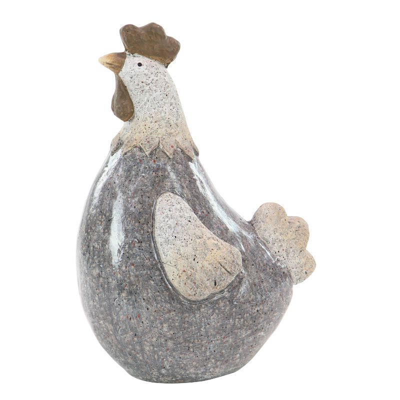 13&#34; x 8&#34; Magnesium Oxide Country Polystone Chicken Garden Sculpture Gray - Olivia &#38; May, 5 of 8