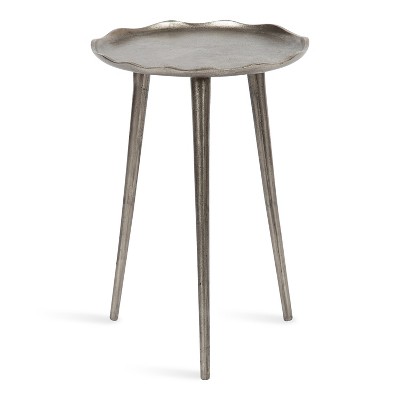 Alessia Silver Round Cast Aluminum Side Table