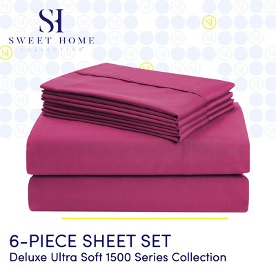 Fuchsia Microfiber Queen 6-Piece Bedding Set