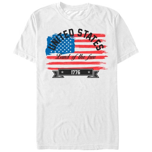 Men's Lost Gods Fourth of July United States Land of the Free 1776 T-Shirt  - White - Small