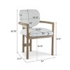 Set of 2 Upholstered Dining Arm Chairs with Fabric Seat and Rubber Wood Frame,Nature Wood and Foam Filled Modern Accent Seating-The Pop Home - 3 of 4