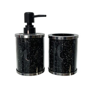 JANSNO Exquisite 2 Piece Soap Dispenser and Toothbrush Holder in Gift Box - 1 of 4