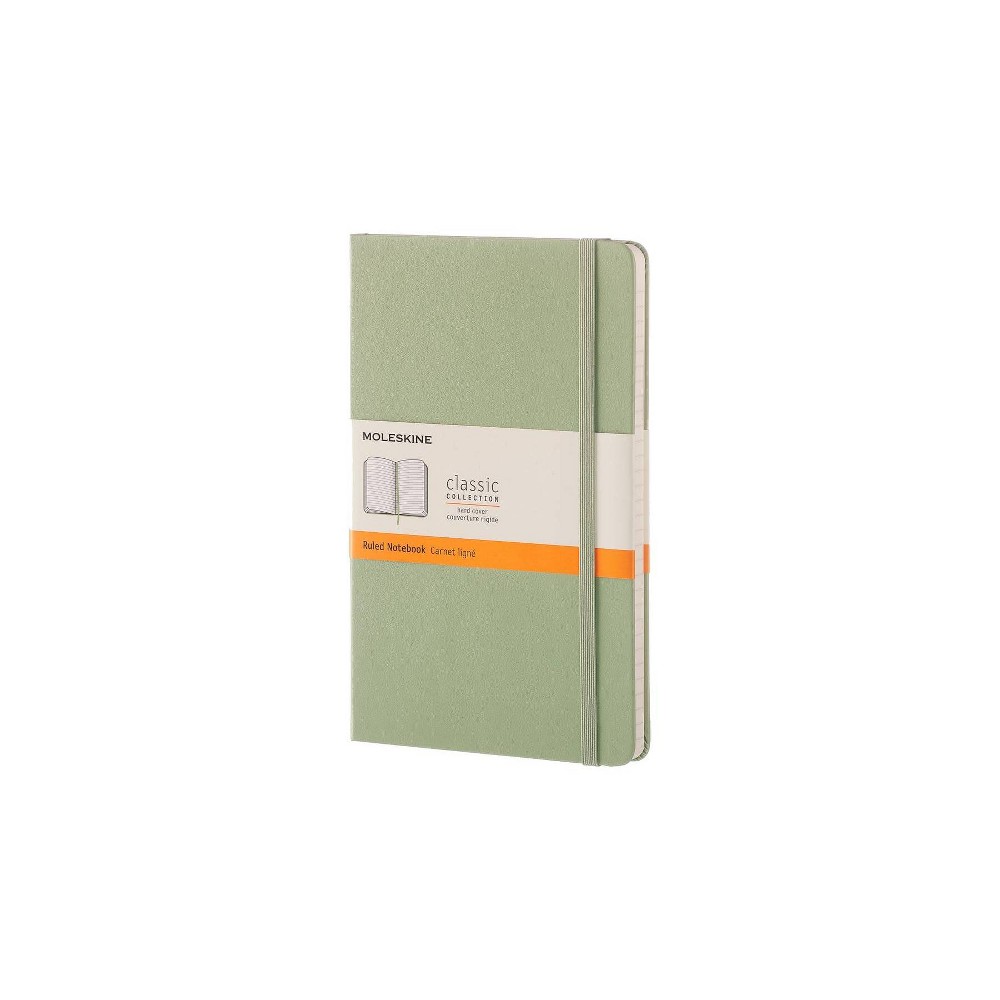 Moleskine 240pg Ruled Notebook Large Hardcover Light Green: 5x8.25", Journal, Acid-Free, Elastic Closure, Pocket