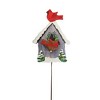 Christmas Cardinal Couple Birdhouse Stake  -  One Yard Decoration 31.25 Inches -  Wreath  -  C22010  -  Metal  -  Multicolored - image 2 of 3
