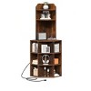 6 Tier Corner Bookshelf Office Display Cubby Industrial Corner Storage Cabinet Rack with USB Charging Station & Power Outlets Charging Station - 2 of 4