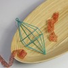 Northlight Turquoise Blue Geometric Glittered Christmas Finial Ornament 7.5" - 2 of 3