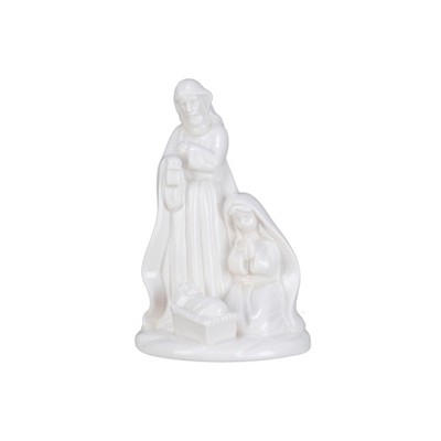 Storied Home Stoneware Holy Family Decor, White