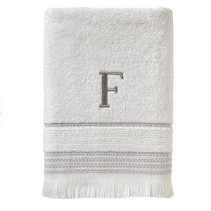 SKL Home By Saturday Knight Ltd Casual Monogram Bath Towel F - 28X54", White - 1 of 1