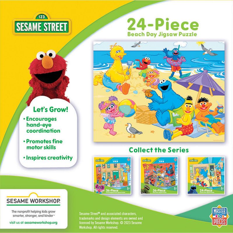 MasterPieces 24 Piece Jigsaw Puzzle for Kids - Sesame Street Beach Day, 4 of 6