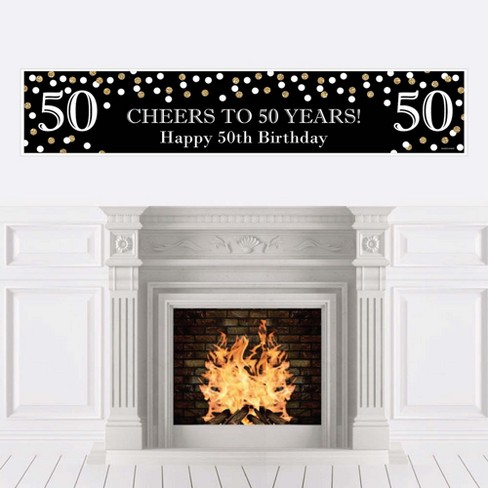 Big Dot of Happiness Adult 50th Birthday - Gold - Happy Birthday Decorations Party Banner - image 1 of 4