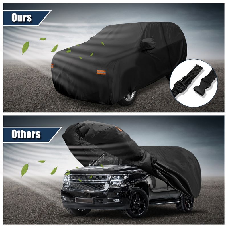 Unique Bargains SUV Car Cover for Chevrolet Tahoe 4 Door 2007-2020 Outdoor Waterproof Sun Rain Dust Wind Snow Protection, 5 of 6