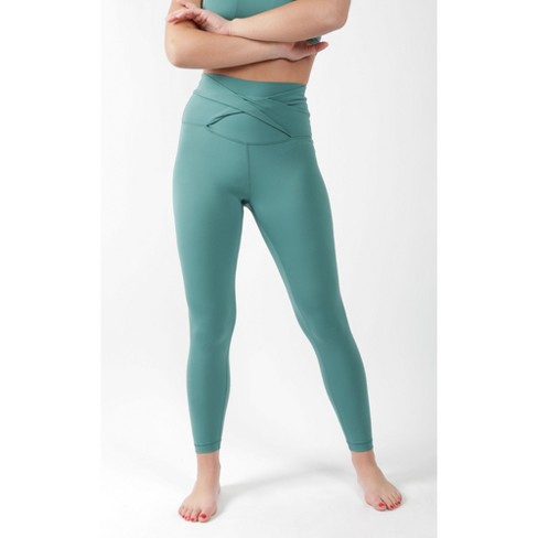 Yogalicious Womens Lux Ultra Soft High Waist Squat Proof Ankle Legging -  Pacific - Medium