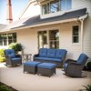 Belord 6 Pieces Patio Furniture Set with Rocking Chairs, All Weather Wicker Outdoor Conversation Set with Patio Couch Rocking Chair Ottoman Side Table - 2 of 4