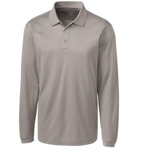 Clique Ice Pique Mens Long Sleeve Tech Polo - Silver - XXXL - 1 of 2