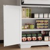 White Kitchen Storage Cabinet, with a Drawer, Adjustable Shelves, Door Shelves, Large Narrow Bathroom Cabinet, Farmhouse Cupboard for Dining Room - 3 of 4