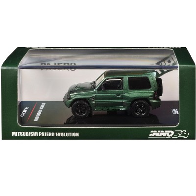 Mitsubishi Pajero Evolution RHD (Right Hand Drive) Satin Green Metallic 1/64 Diecast Model Car by Inno Models