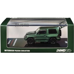 Mitsubishi Pajero Evolution RHD (Right Hand Drive) Satin Green Metallic 1/64 Diecast Model Car by Inno Models - 1 of 4