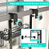 Aoibox 4-Tier Over the Door Shower Caddy with 22 Hooks & 2 Toothbrush Holders, No Drilling Adjustable Hanging Bathroom Organizer - Black - 4 of 4