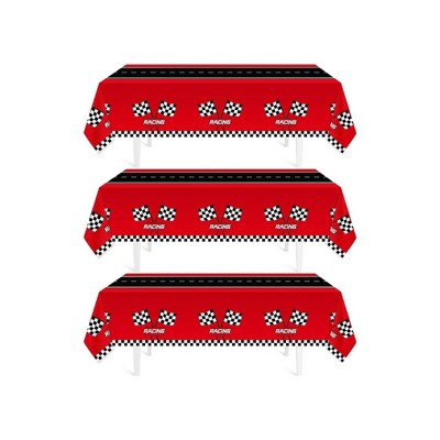 TruAIR 3 Pieces Racing Car Plastic Tablecloth