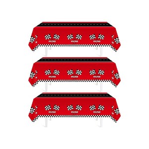 TruAIR 3 Pieces Racing Car Plastic Tablecloth - 1 of 4