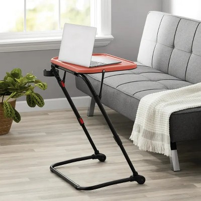Racxily Adjustable Folding TV Tray With Cup Holder 20.87"W x 14.76"D x 27.76"H