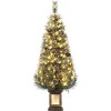 4.5 ft Artificial Christmas Tree, Pre Lighted Xmas Tree with 8 Light-Modes, White Full Christmas Tree with 200 Light & Antique Urn Base - 2 of 4