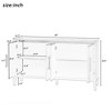 Storage Cabinet Sideboard Wooden Cabinet with 4 Metal handles - 4 of 4