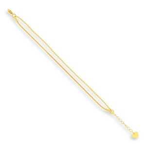 EVRY JEWELS WATERPROOF Gold or Silver Plated Stainless Steel Linked Layers Bracelet - 1 of 2